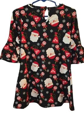 Rare Editions Girls Dress Size 3T 3/4 Sleeves Black Multicolored